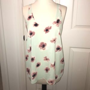 Frenchi teal floral tank top